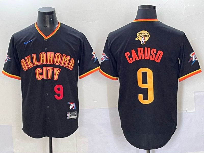 Men 2025 Oklahoma City Thunder #9 Caruso Black Nike Joint Name NBA Jersey style 22